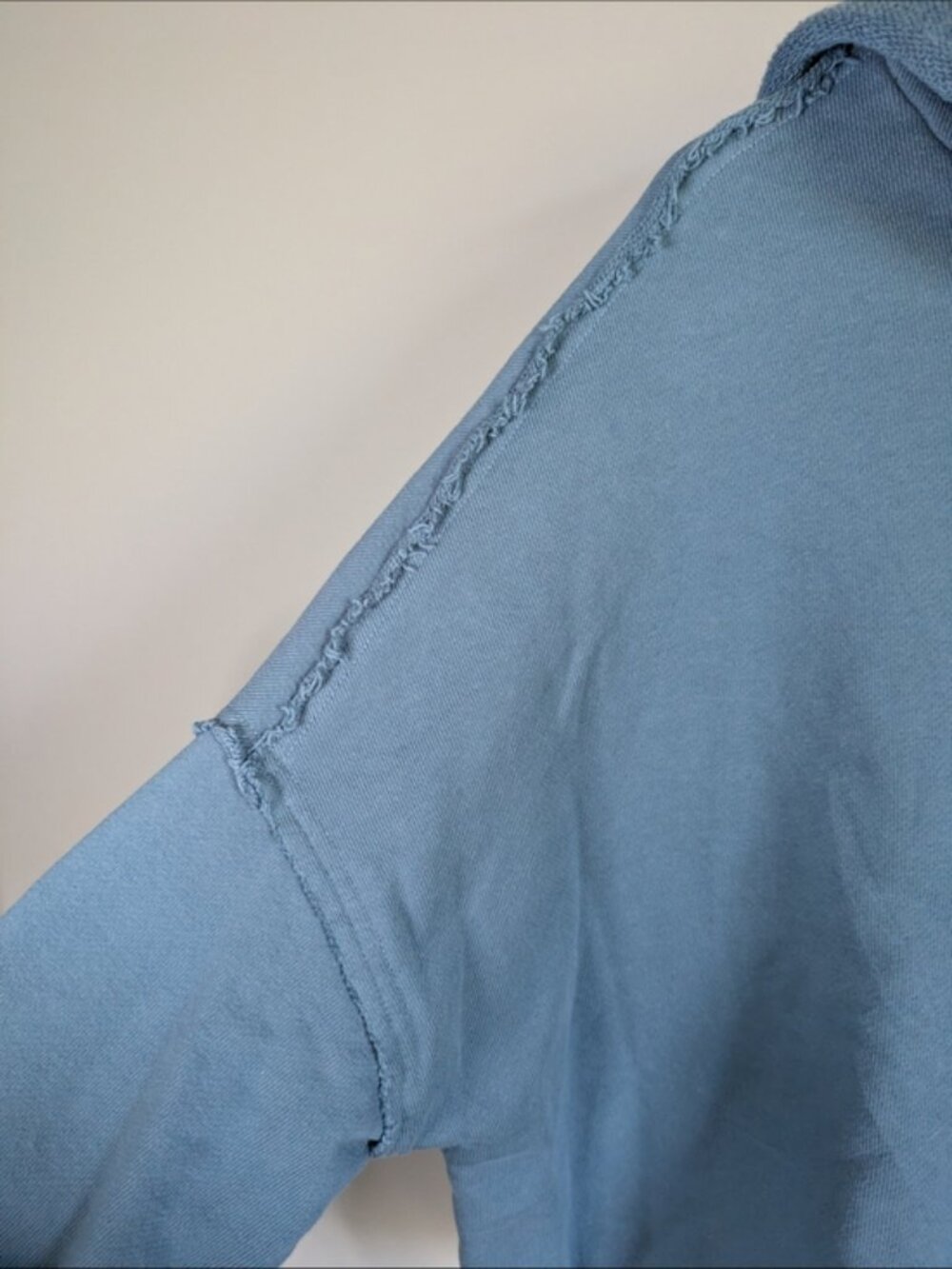 Natural Life Raw Hem Cropped Hoodie Blue Size XS/S Oversized Slouchy - Picture 4 of 7